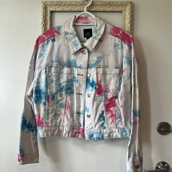 WILD FABLE | Pink and Blue Jean Jacket with Full-Length Sleeves - Picture 2 of 9